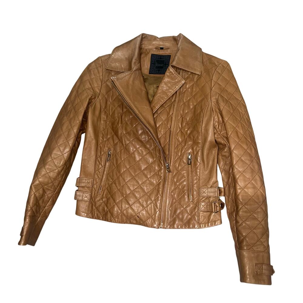 K.O.C Quilted Leather Moto Jacket Size Medium